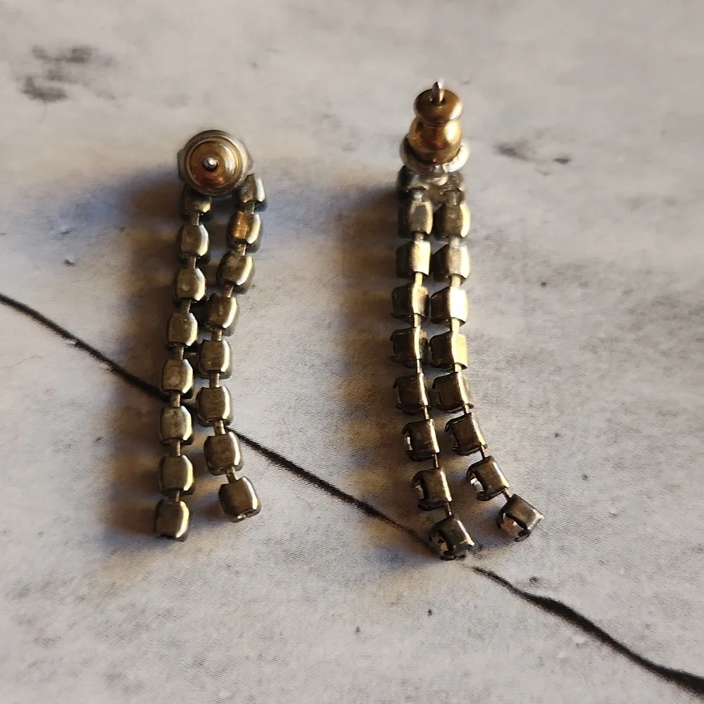 rhinestone drop earrings - Picture 5 of 7